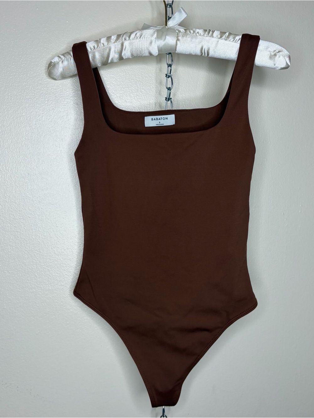 Babaton Brown Square Neck  Bodysuit
